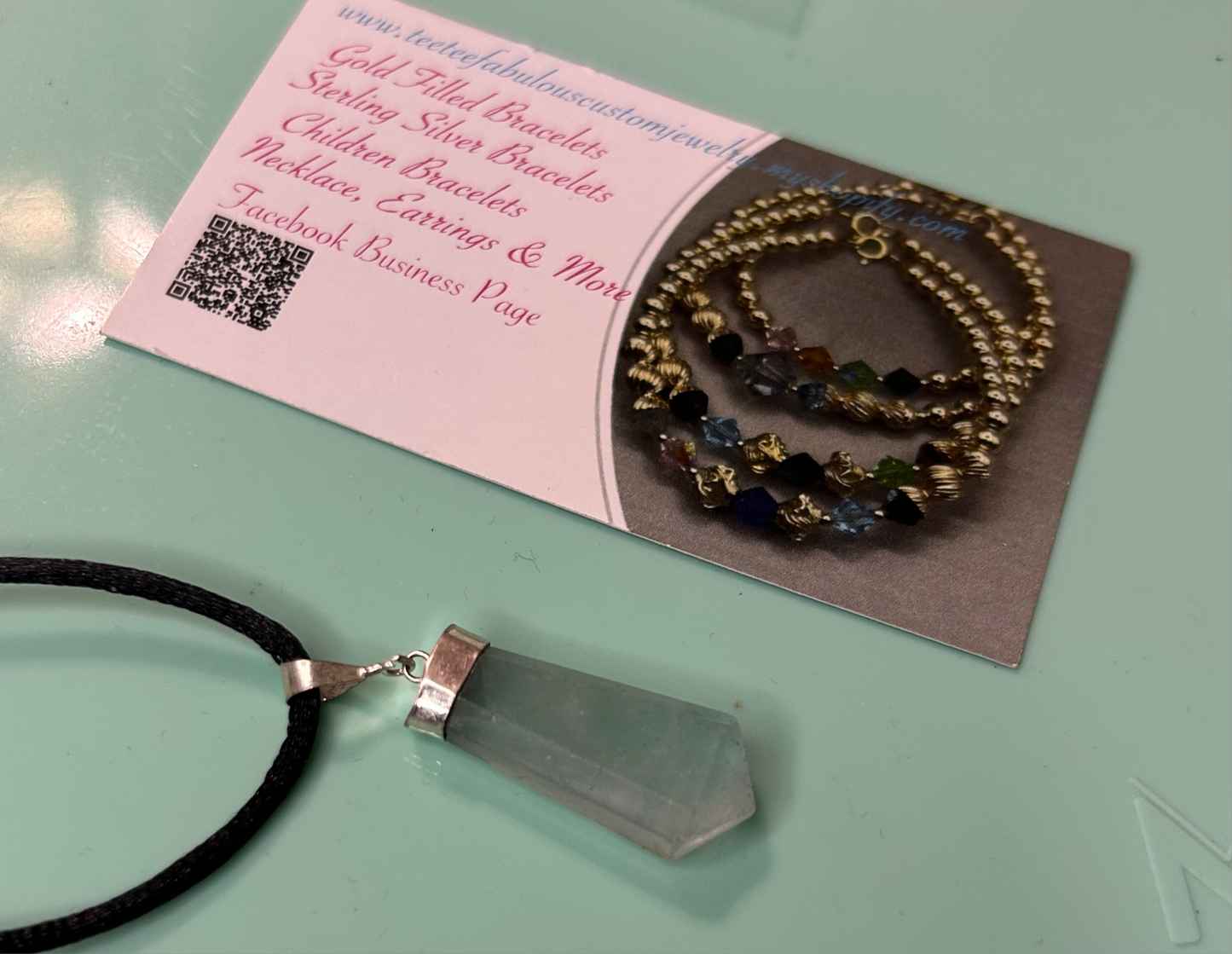 Aquamarine 925 Crystal Pendant Necklace