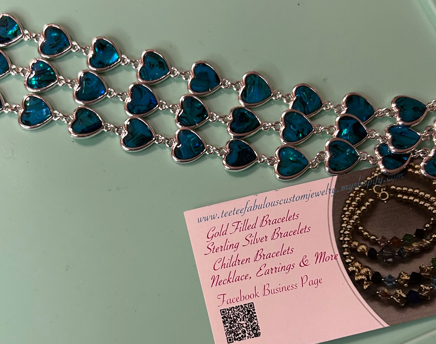 Adjustable Hearts Tennis Bracelet