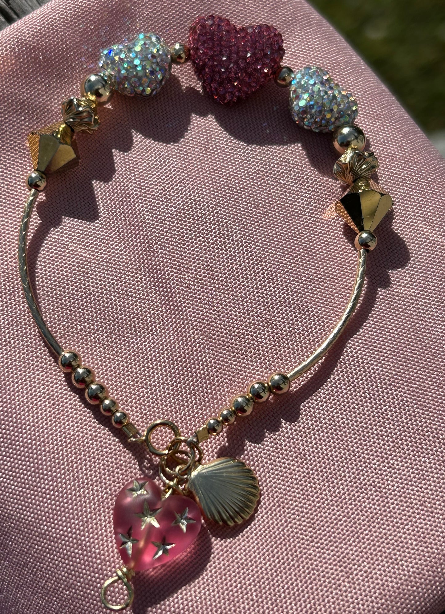 Fabulous Heart Charm Bangle