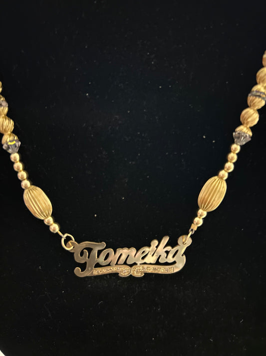 Kids name plate necklace set
