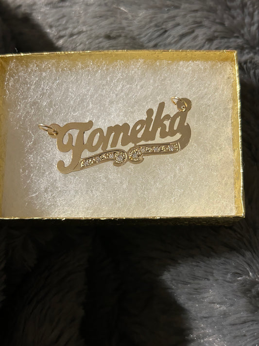 Gold-filled Necklace Name Plate with chain necklace