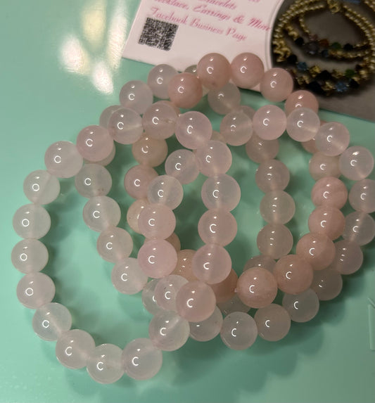 Rose Quartz Elastic Bracelets