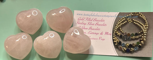 Natural Rose Quartz Hearts