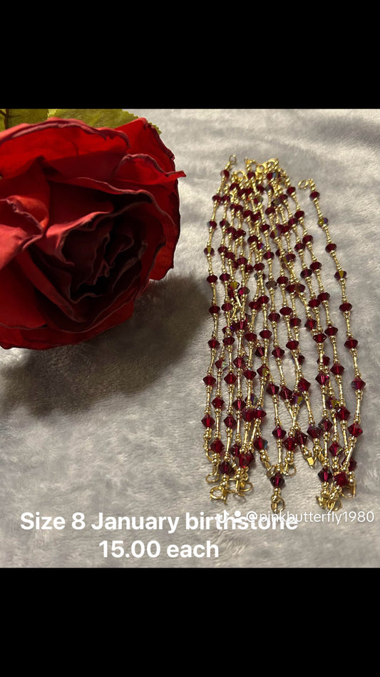 Garnet birthstone Size 8