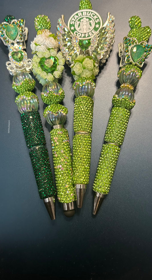 Green Beaded Pen