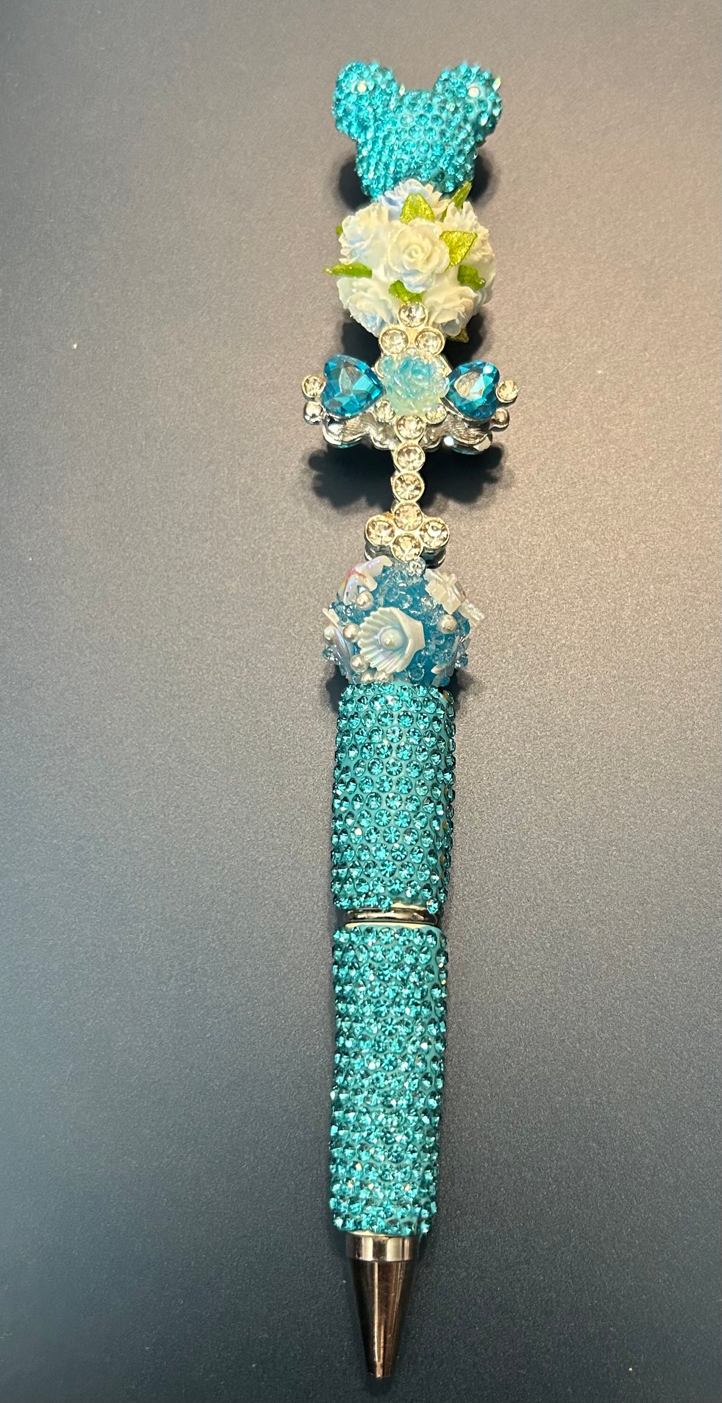 Blue Beaded Pens