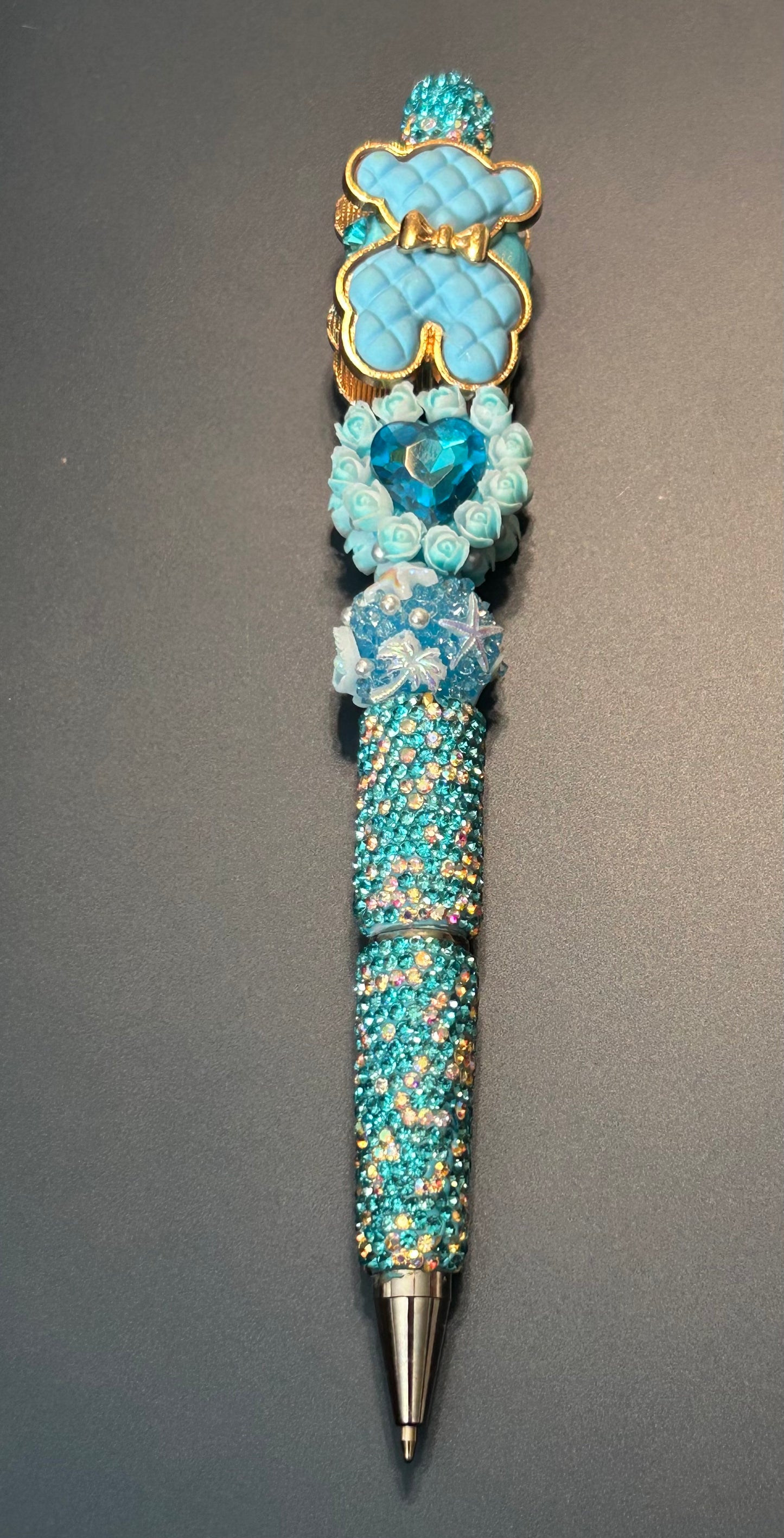 Blue Beaded Pens