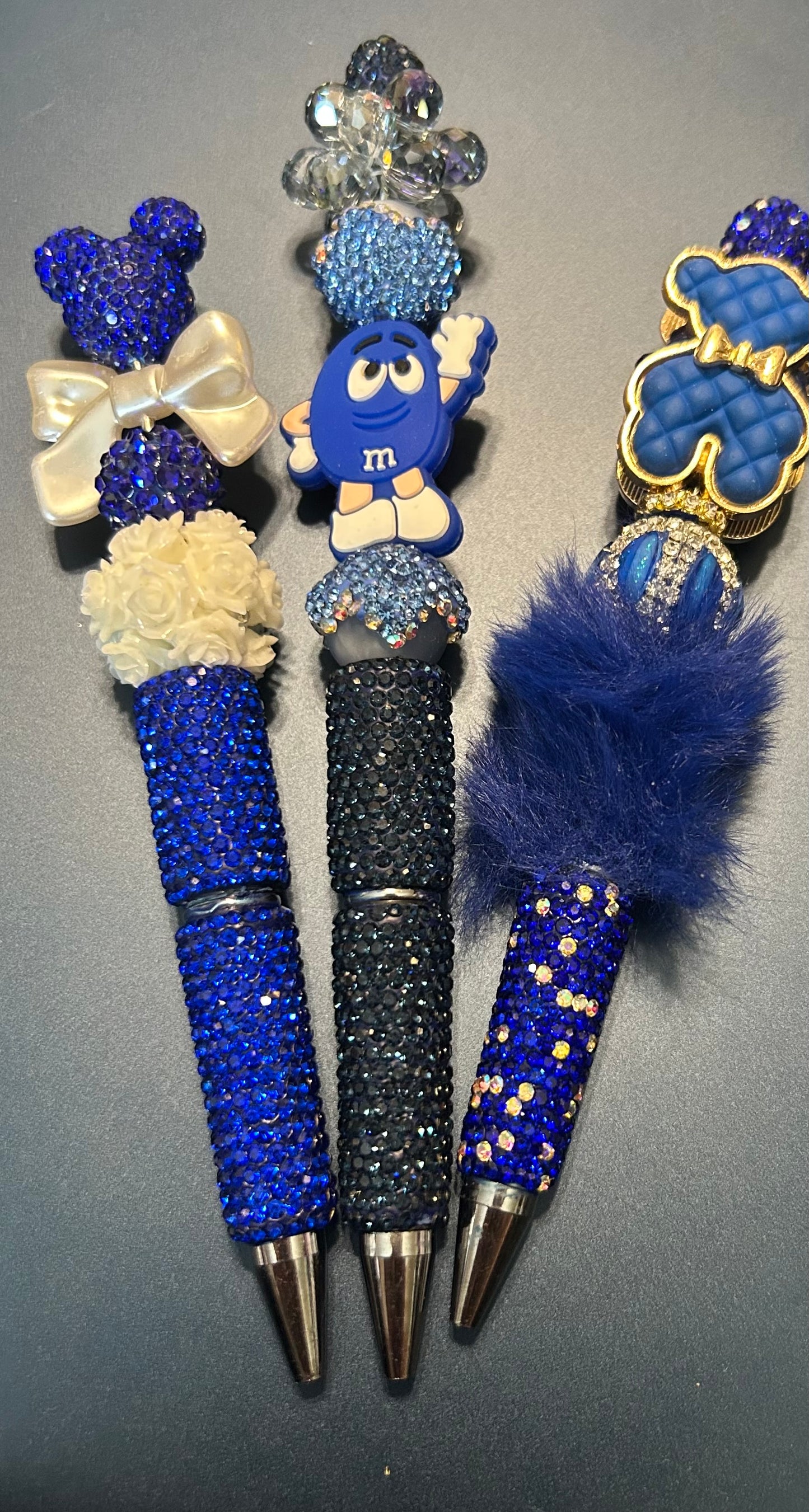 Navy Blue Beaded Pens