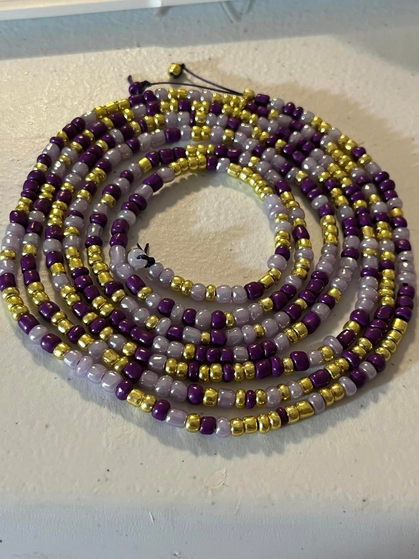 Purple And Gold Waist Beads